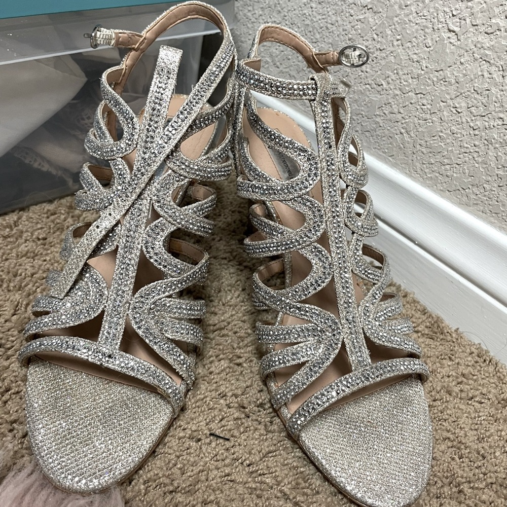 INC 8M buckle strap sparkle heel
